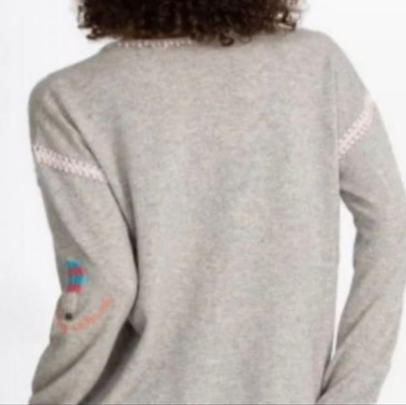 Johnny Was Antoinette Whipstitch Embroidered V Neck Cashmere Sweater Retail 458 - Picture 3 of 3